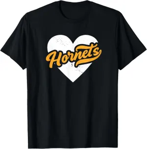 Vintage Hornets High School Go Hornets Pride Heart T-Shirt