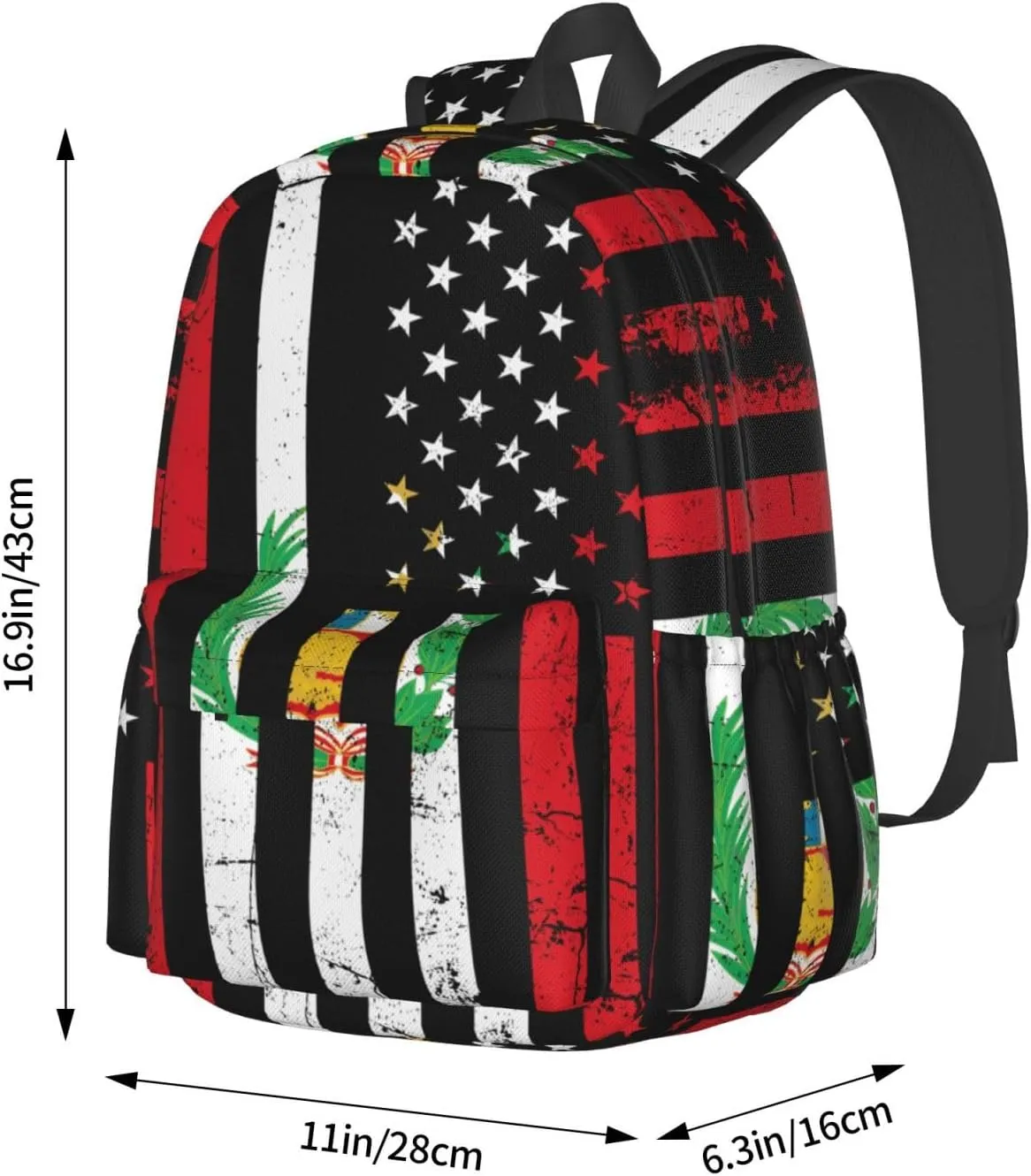 Vintage Peru Peruvian American Flag Backpack Large Capacity Backpack Lightweight Double Shoulder Bag For Women Men Travel