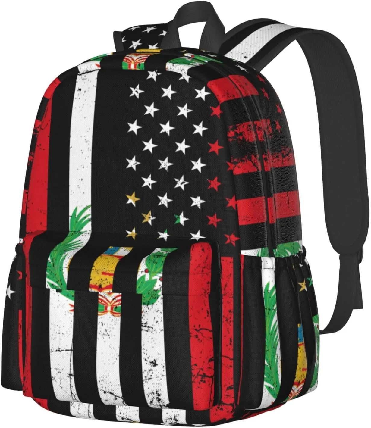 Vintage Peru Peruvian American Flag Backpack Large Capacity Backpack Lightweight Double Shoulder Bag For Women Men Travel