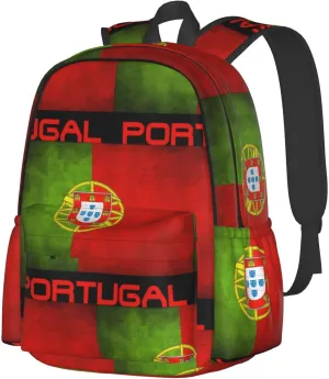 Vintage Portugal Portuguese Flag Backpack Large Capacity Backpack Lightweight Double Shoulder Bag For Women Men Travel