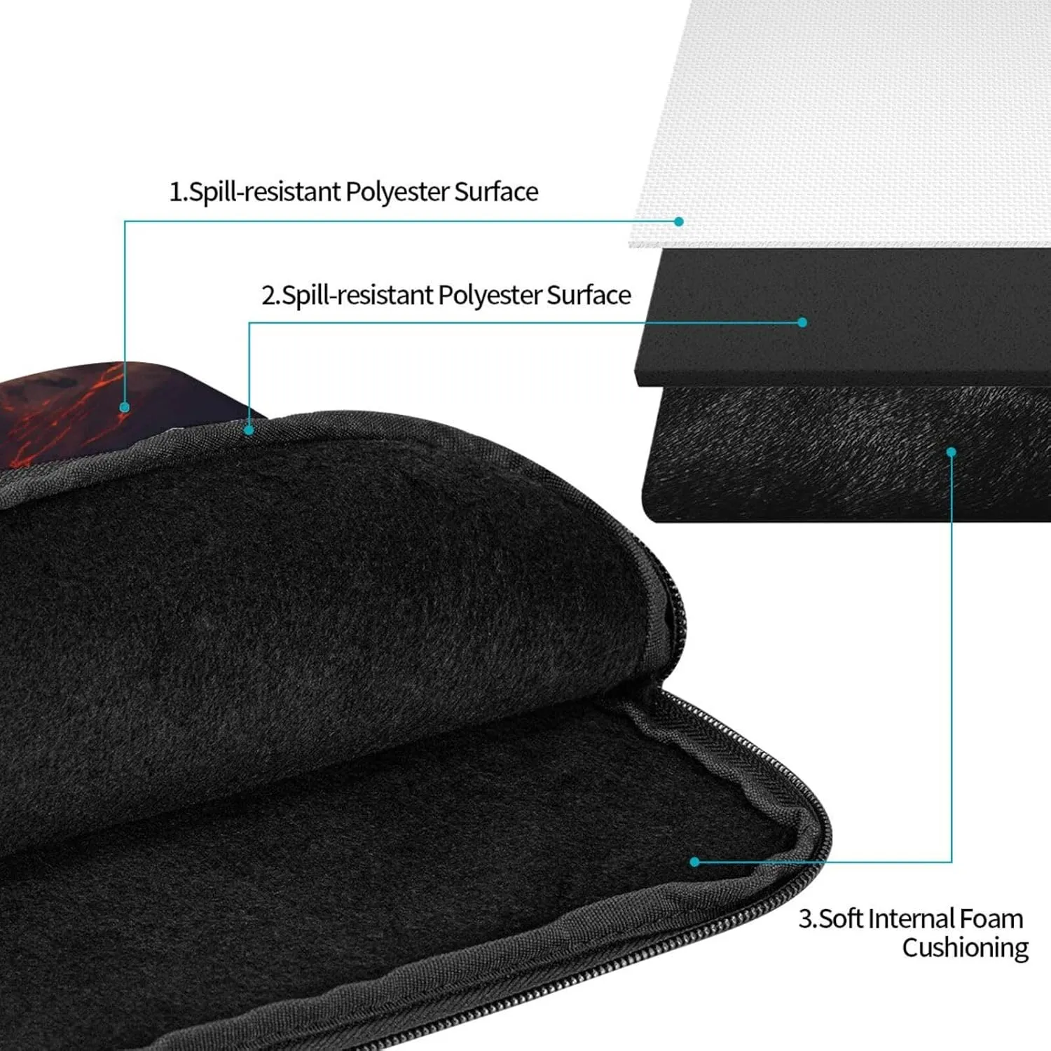 Volcanic Eruptions Pattern Shockproof Portable Laptop 17 inch Sleeve Bag for Men and Women - Ideal for Business Travel, School, and Daily Use