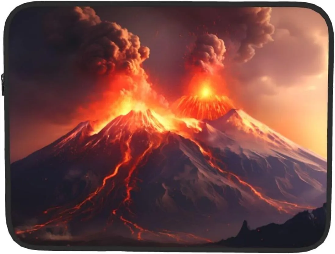 Volcanic Eruptions Pattern Shockproof Portable Laptop 17 inch Sleeve Bag for Men and Women - Ideal for Business Travel, School, and Daily Use