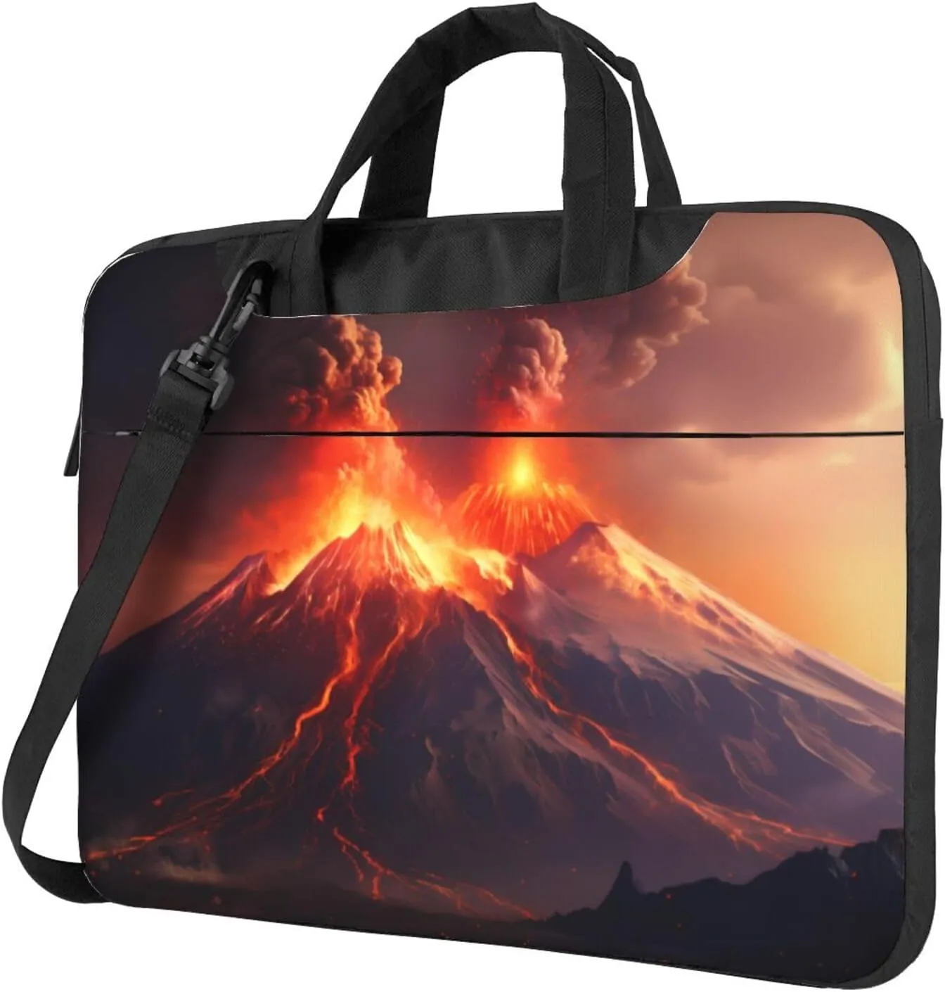 Volcanic Eruptions Prints Laptop Bag - with Soft Interior, Multiple Pockets - Ideal for Men, Travel and Business