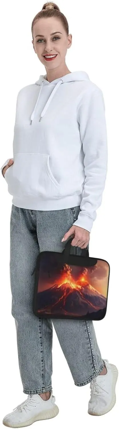 Volcanic Eruptions Prints Laptop Bag - with Soft Interior, Multiple Pockets - Ideal for Men, Travel and Business