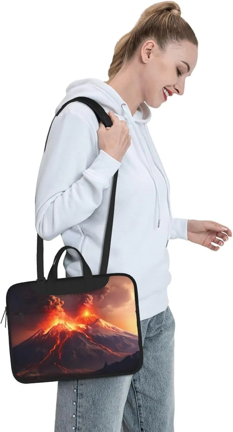 Volcanic Eruptions Prints Laptop Bag - with Soft Interior, Multiple Pockets - Ideal for Men, Travel and Business