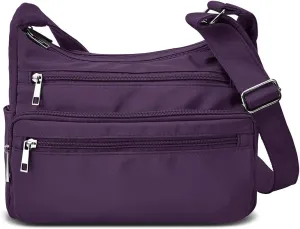VOLGANIK ROCK RFID Purses for Women Fabric Nylon Multi Pocket Crossbody Bag Ladies Travel Handbag