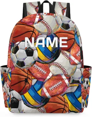 Volleyball Soocer Customized Kids Backpack for Boys Girls American Football Basketball Personalized Preschool Toddler Backpack Kindergarten Nursery Bookbag Travel Children School Bag