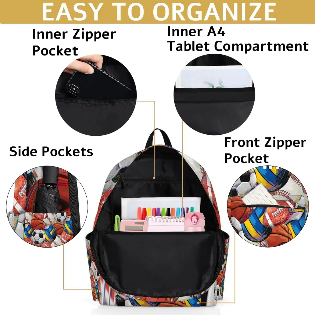 Volleyball Soocer Customized Kids Backpack for Boys Girls American Football Basketball Personalized Preschool Toddler Backpack Kindergarten Nursery Bookbag Travel Children School Bag