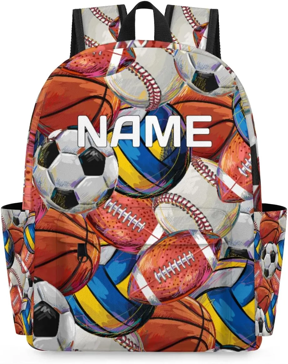 Volleyball Soocer Customized Kids Backpack for Boys Girls American Football Basketball Personalized Preschool Toddler Backpack Kindergarten Nursery Bookbag Travel Children School Bag