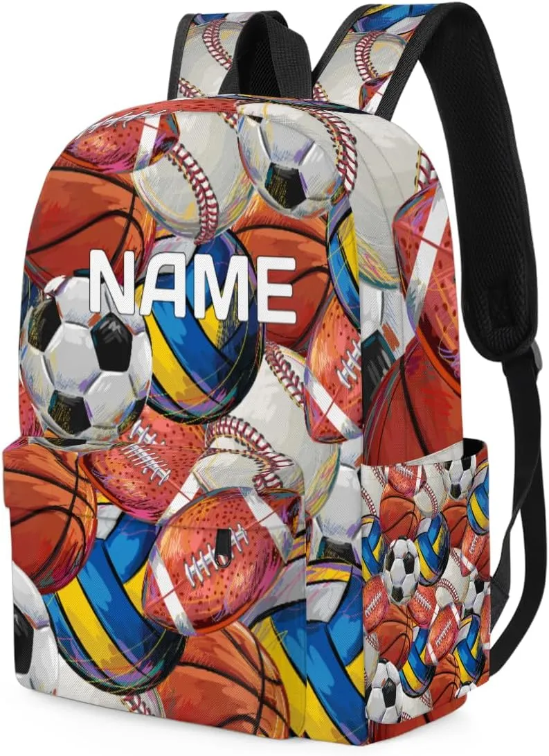 Volleyball Soocer Customized Kids Backpack for Boys Girls American Football Basketball Personalized Preschool Toddler Backpack Kindergarten Nursery Bookbag Travel Children School Bag