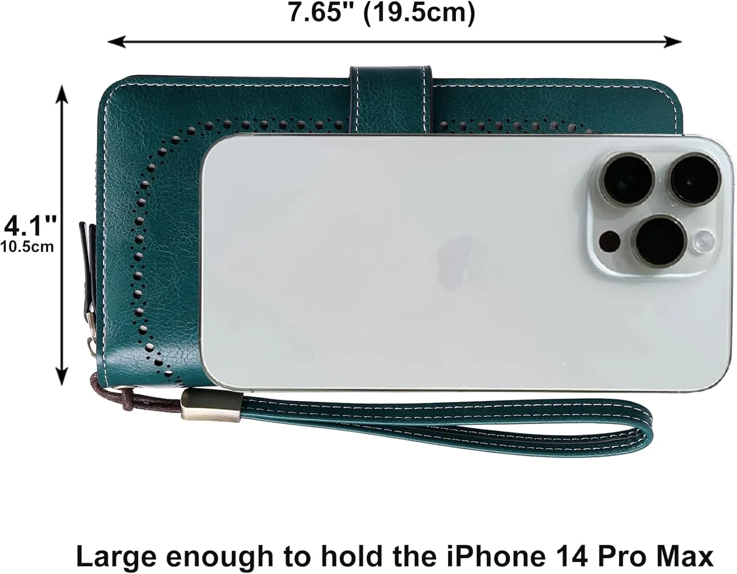 VONCOSS Women Fashion Zip Around Wallet Large Capacity Long Purse Credit Card Phone Holder Clutch with RFID Blocking and Wristlet Strap