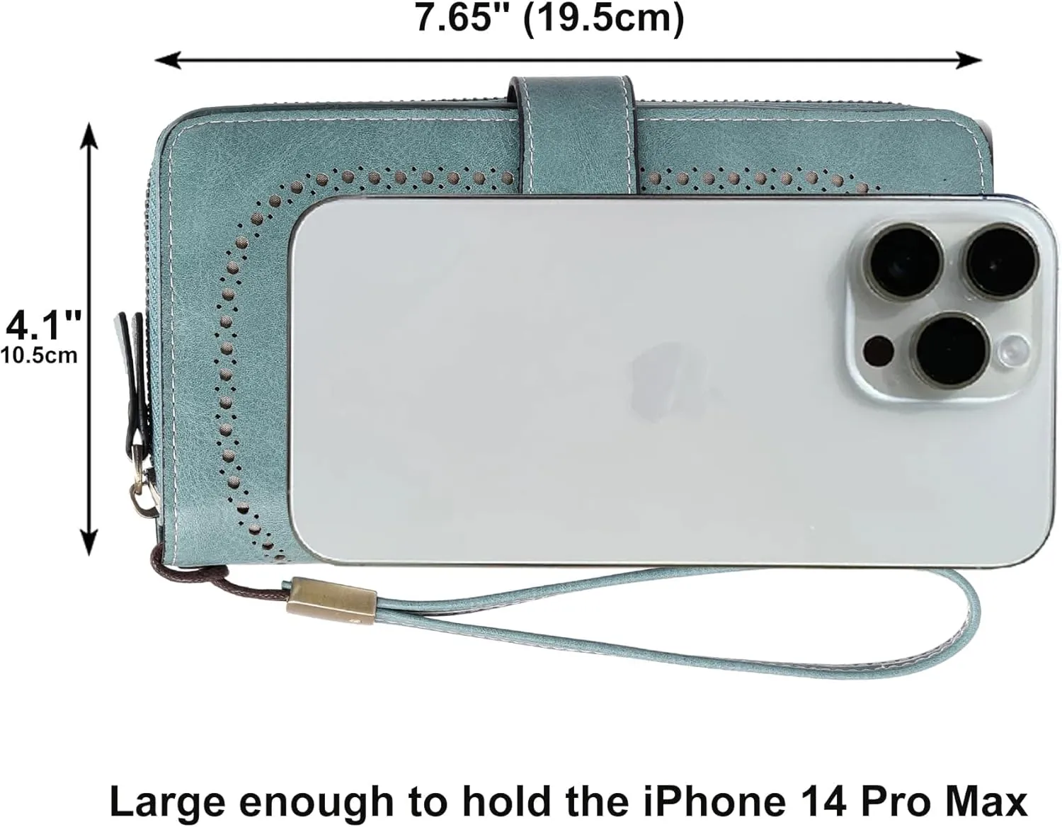 VONCOSS Women Fashion Zip Around Wallet Large Capacity Long Purse Credit Card Phone Holder Clutch with RFID Blocking and Wristlet Strap