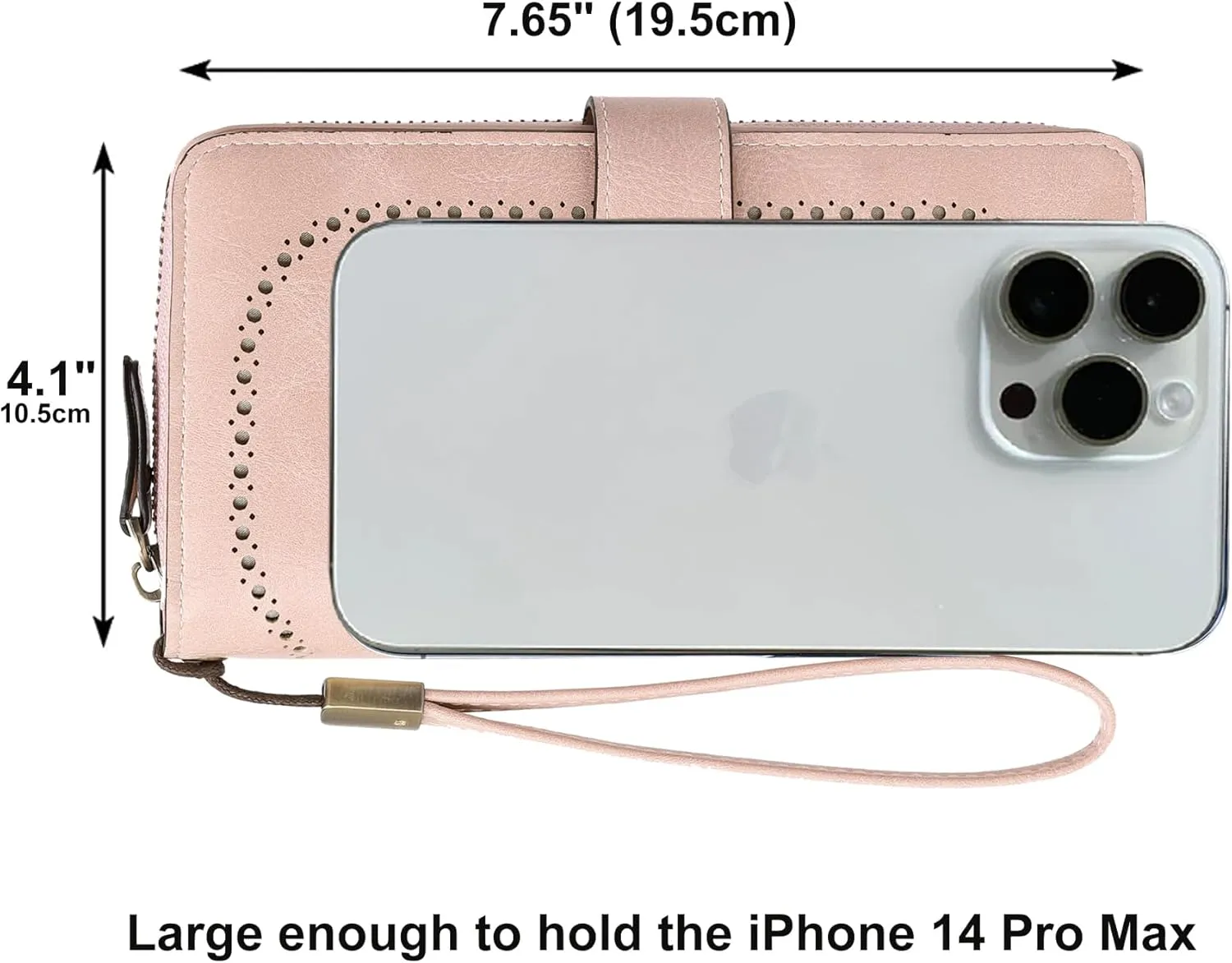 VONCOSS Women Fashion Zip Around Wallet Large Capacity Long Purse Credit Card Phone Holder Clutch with RFID Blocking and Wristlet Strap