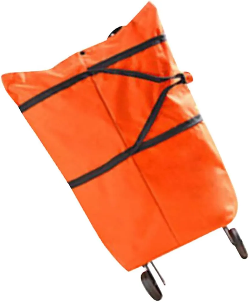 VOSAREA Oxford Cloth Shopping Cart Bag Wheels Large Capacity Foldable for Shopping
