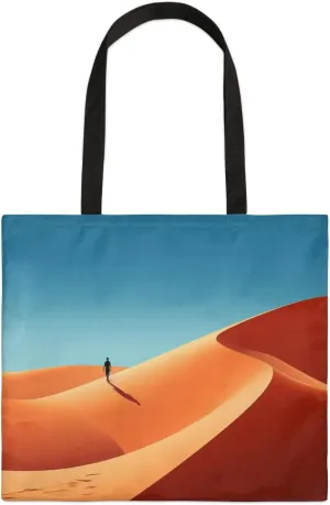Walker In The Desert Canvas Tote Bag for Women Men Stylish Tote Handbag Shoulder Bag Reusable Grocery Bag Shopping Cloth Bag with Handles Portable Gift Bag （19.5"x17.9"）