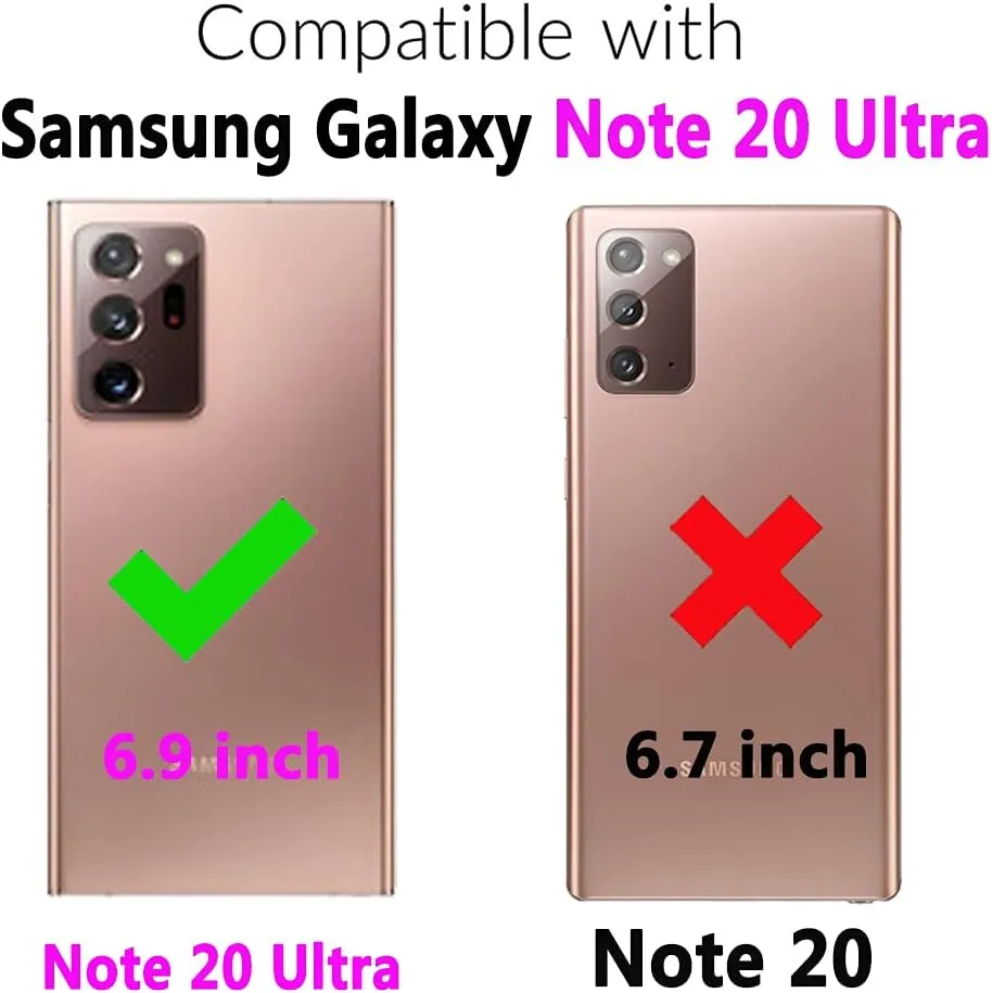 Wallet Case for Samsung Galaxy Note 20 Ultra 5G with Wrist Strap Card Holder Shockproof Soft Magnetic Snap Pocket Phone Cover Note20 Plus Notes 20Ultra Note20  U   20  Twenty Not S20 Purple