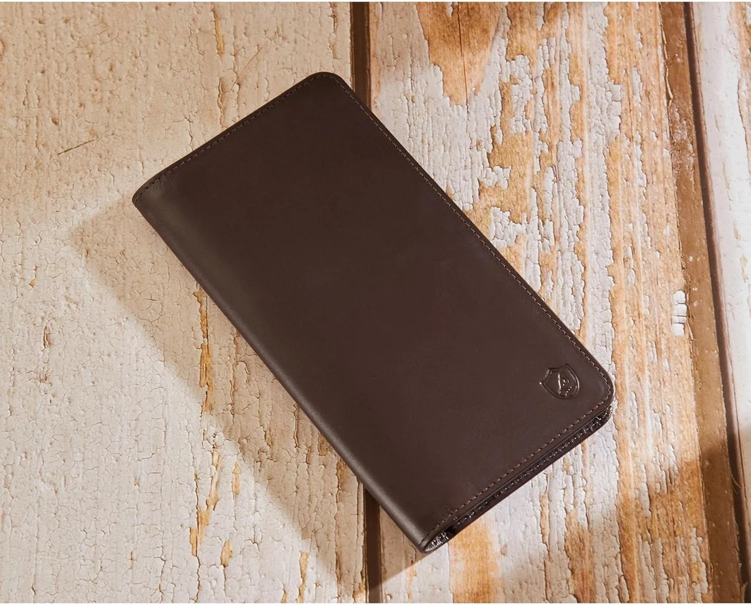 Wallet for Men Women Real Leather Long Bifold RFID Blocking Slim Stylish Credit Card Case Pen Holder with 2 ID Windows in Gift Box (Nappa, Chocolate)