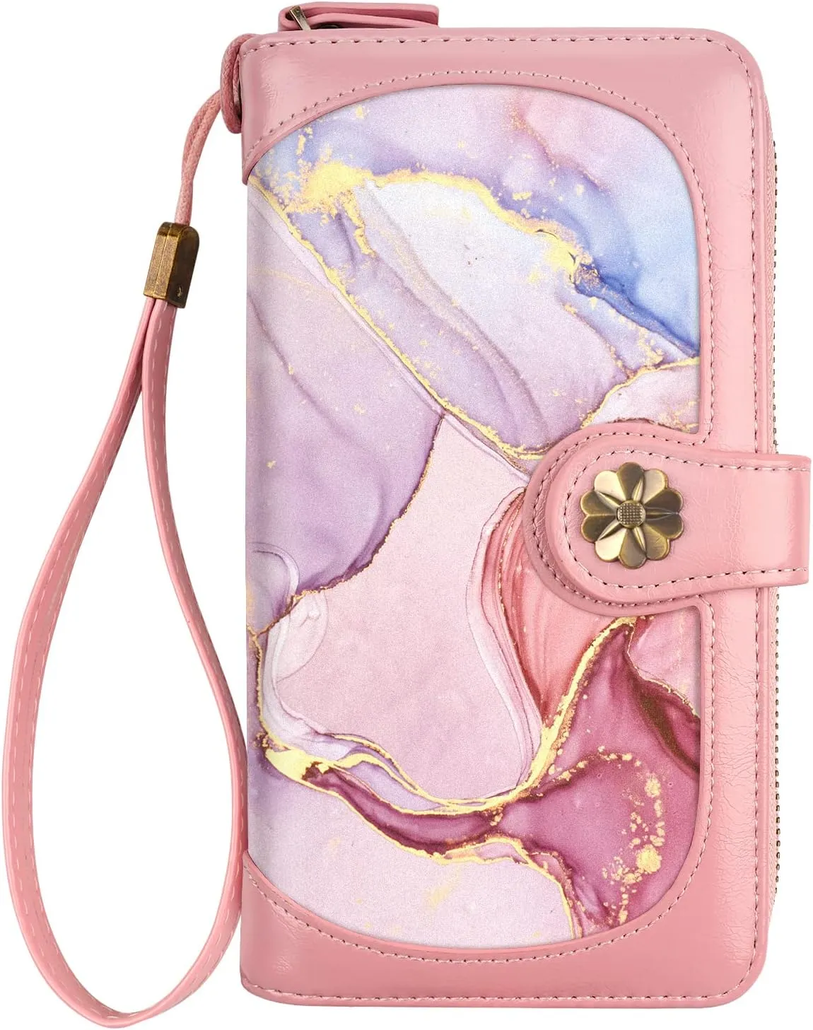 Wallets for Women Multi Card Holder Wallet Clutch Wallet Card Holder Organizer Ladies Purse with Wrist strap Purse