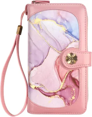 Wallets for Women Multi Card Holder Wallet Clutch Wallet Card Holder Organizer Ladies Purse with Wrist strap Purse