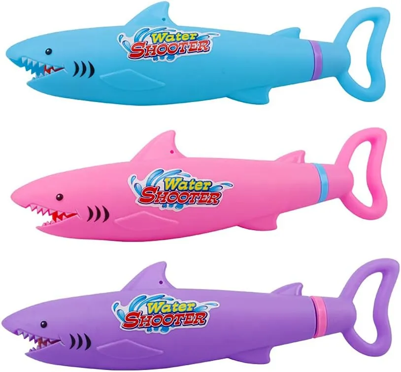 Water Guns for Kids Ages 4-8 Swimming Pool 3 Pack Shark Toys Water Squirt Guns 30 FT Range Summer Outdoor Games for Toddlers Age 2-4