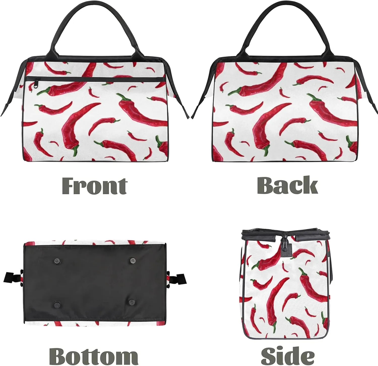 Watercolor Chili Red Travel Duffel Bag Gym Tote Bag for Women Men Waterproof Weekend Overnight Bag Carry On Tote Luggage with Pocket Personal Item Bags Sports Bag fit Travel Sports Gym Yoga