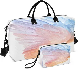 Watercolor Wings Travel Duffel Bag for Women Weekend Overnight Dag with Toiletry Bag, Luggage Bag for Travel, Sport, Gym
