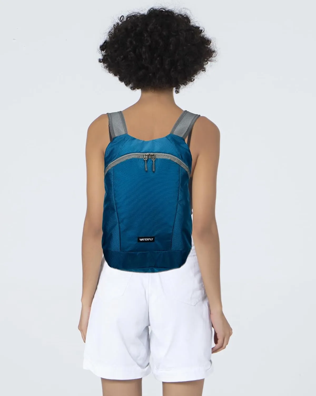 WATERFLY Foldable Lightweight Hiking Backpack: 15L Packable Traveling Daypack Men Women Ultralight Thin Casual Day Pack Bag for Outdoor Sports Camping Beach Park (Blue)