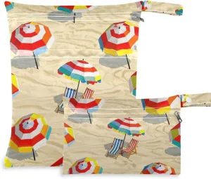 waterproof bag for baby 2 Pack travel essentials for baby with handles for bathing daycare Summer Beach Loungers Cartoon