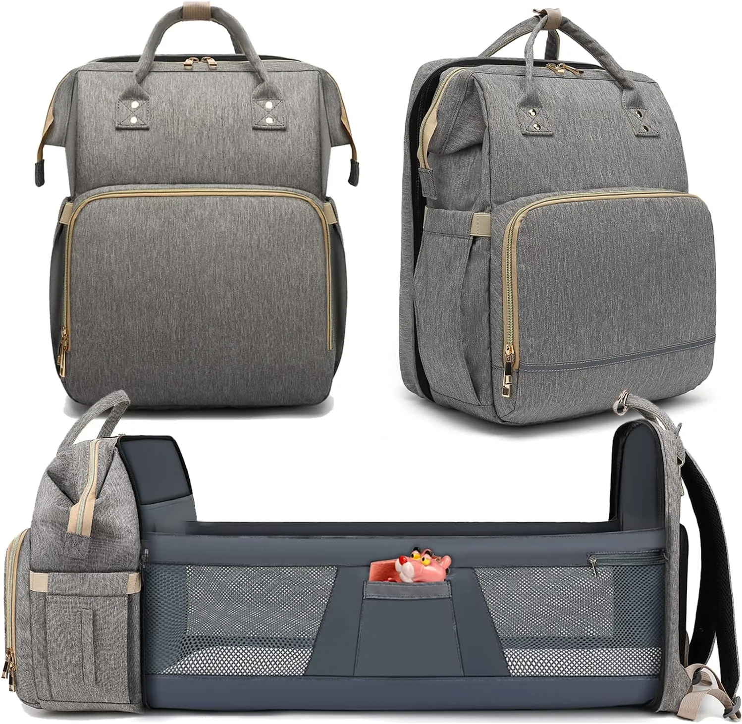 Waterproof Diaper Bag Backpack with Changing Station