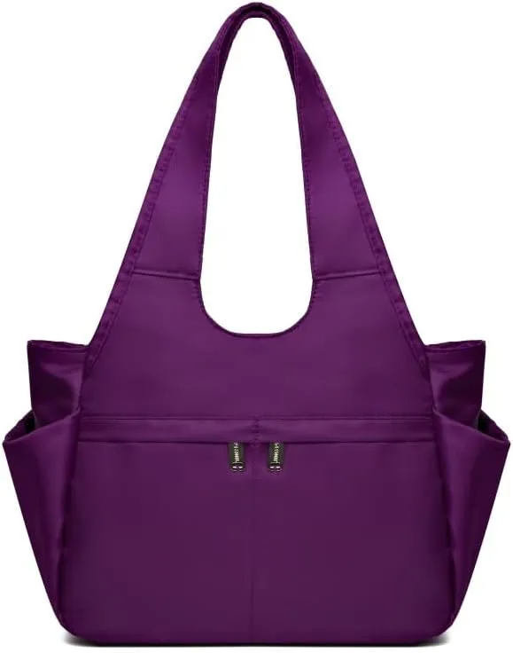 Waterproof nylon tote bag with zipper, women's cloth shoulder bag, handbag