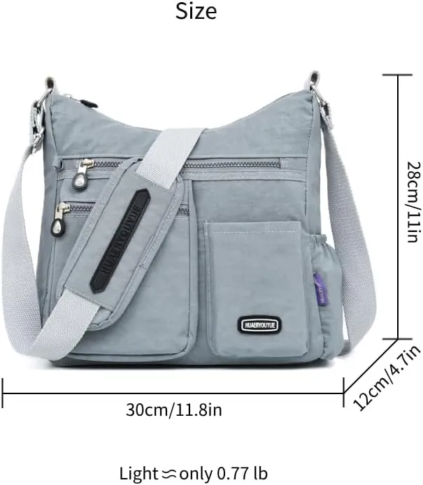 Waterproof Shoulder Bag Nylon Crossbody Bag for Women Travel Purses and Handbag Large Capacity
