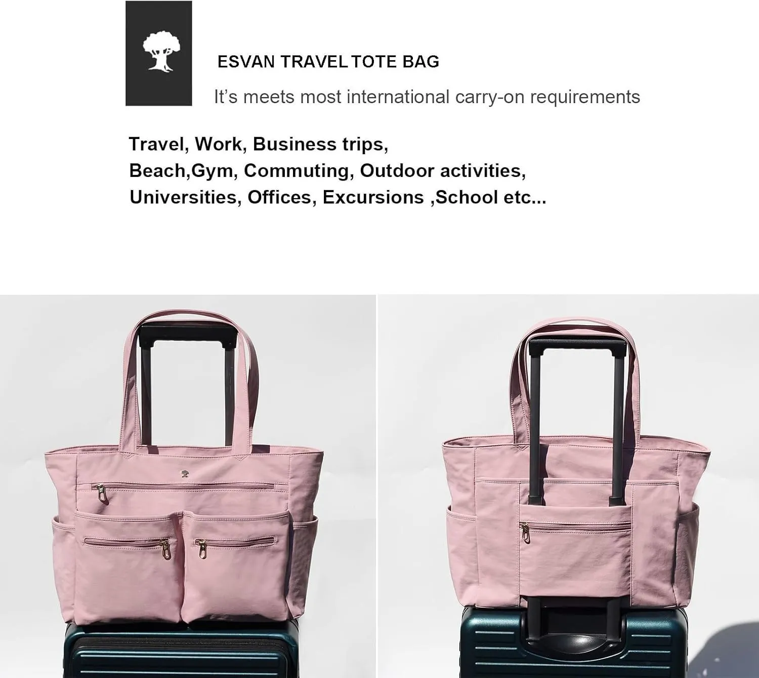 Weekender Bag Carry On Bag Overnight Tote Travel Duffle with 13 Pockets for Travel,Work，Gym,Beach,Teacher,Nurse