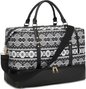 Weekender Bags for Women Oversized Travel Bag Womens Overnight Bag Mens Duffle Bag Large Size with Shoe Compartment