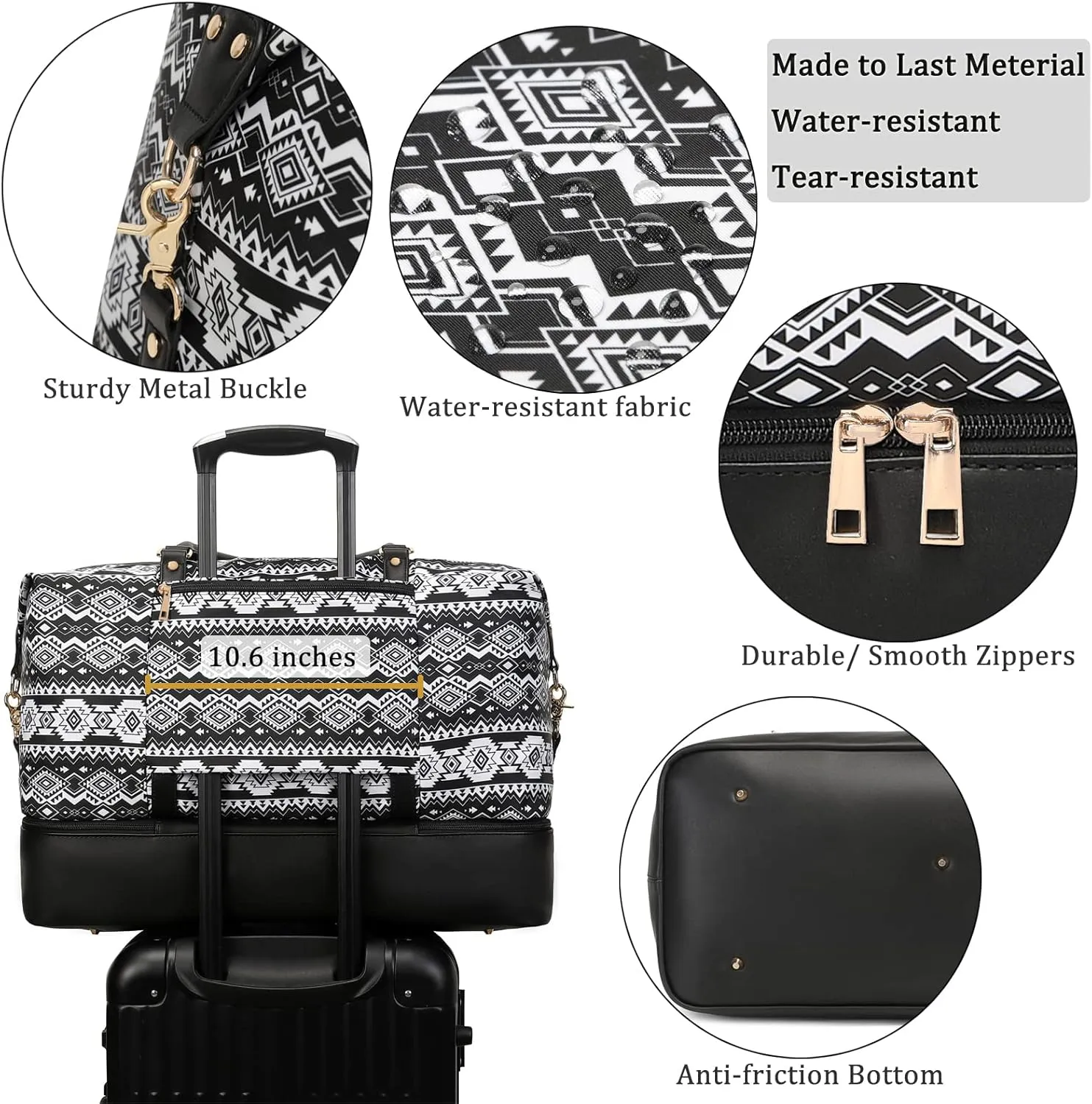 Weekender Bags for Women Oversized Travel Bag Womens Overnight Bag Mens Duffle Bag Large Size with Shoe Compartment