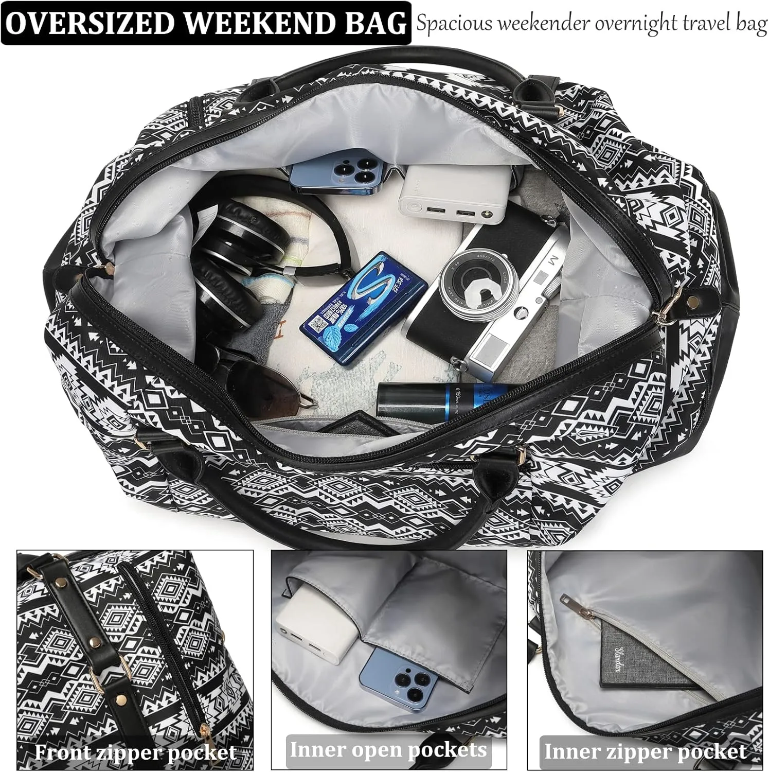 Weekender Bags for Women Oversized Travel Bag Womens Overnight Bag Mens Duffle Bag Large Size with Shoe Compartment