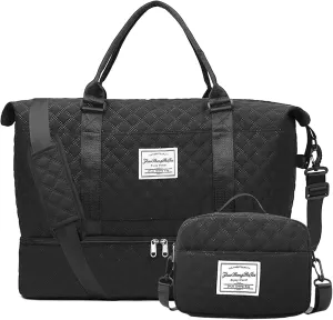 Weekender Bags for Women Travel Duffle Bag with Shoe Compartment Overnight Carry On Duffel Bag Gym Tote Bag with Toiletry Bag