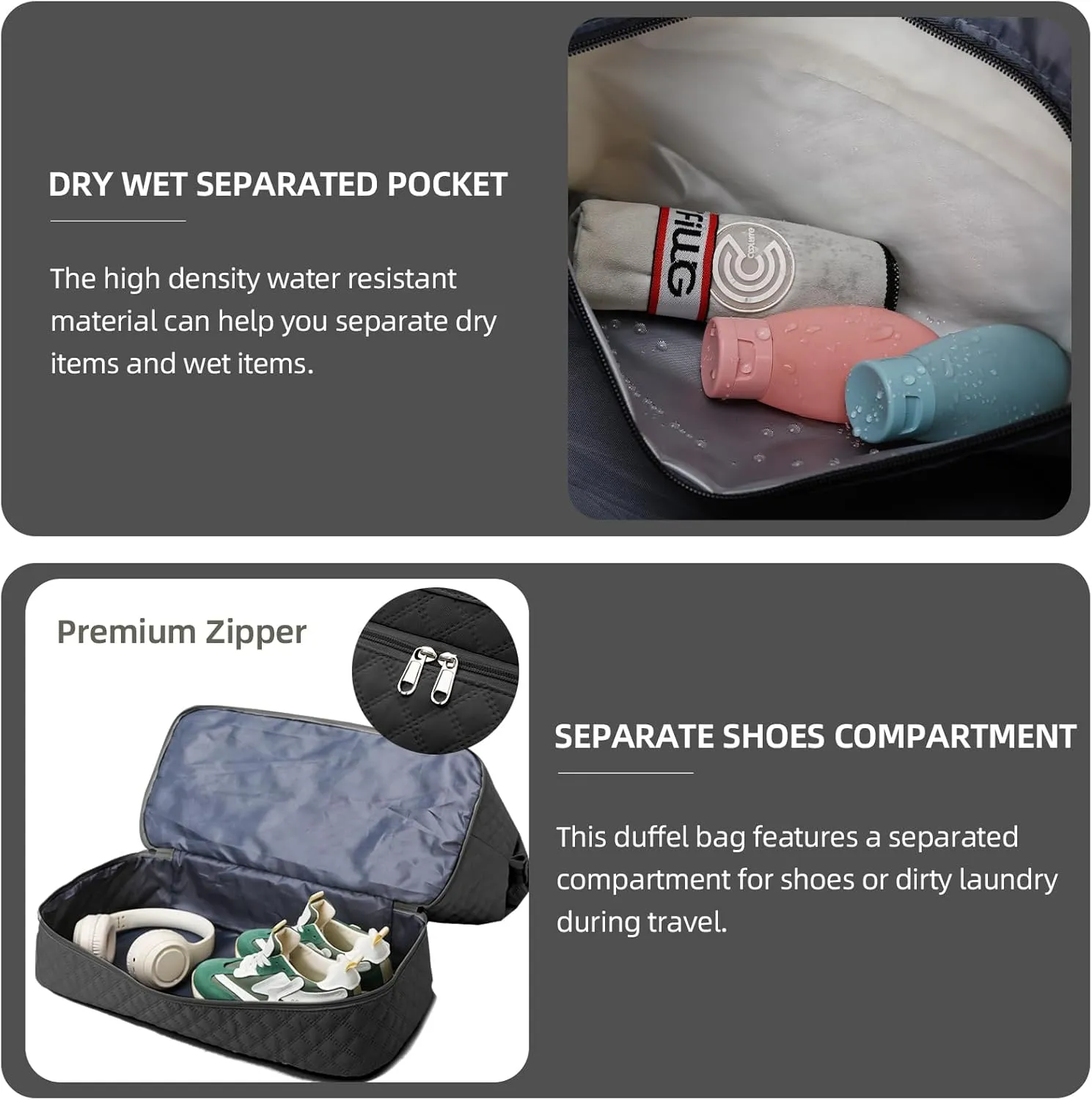 Weekender Bags for Women Travel Duffle Bag with Shoe Compartment Overnight Carry On Duffel Bag Gym Tote Bag with Toiletry Bag