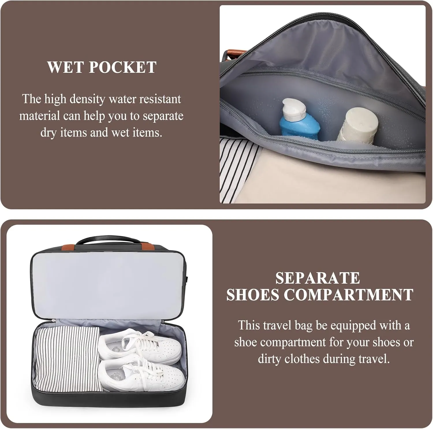 Weekender Bags for Women,Personal Item Travel Bag with Shoes Compartment,Overnight Travel Duffel Bag with Toiletry Bag