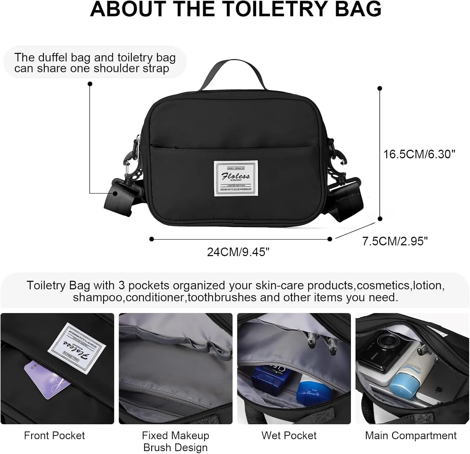 Weekender Gym Duffel Bags for Women Brown handle with Toiletry Bag,Travel Totes Bag for Airplane, Cute Sports Dance Bag Overnight Luggage Bag with Wet Pocket Shoe Compartment, Carry On Hospital Bag