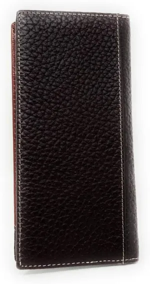 Western Premium Genuine Leather Tooled Men's Long Bifold Wallet premium cowboy wallets in 2 colors (Brown Praying cowboy)