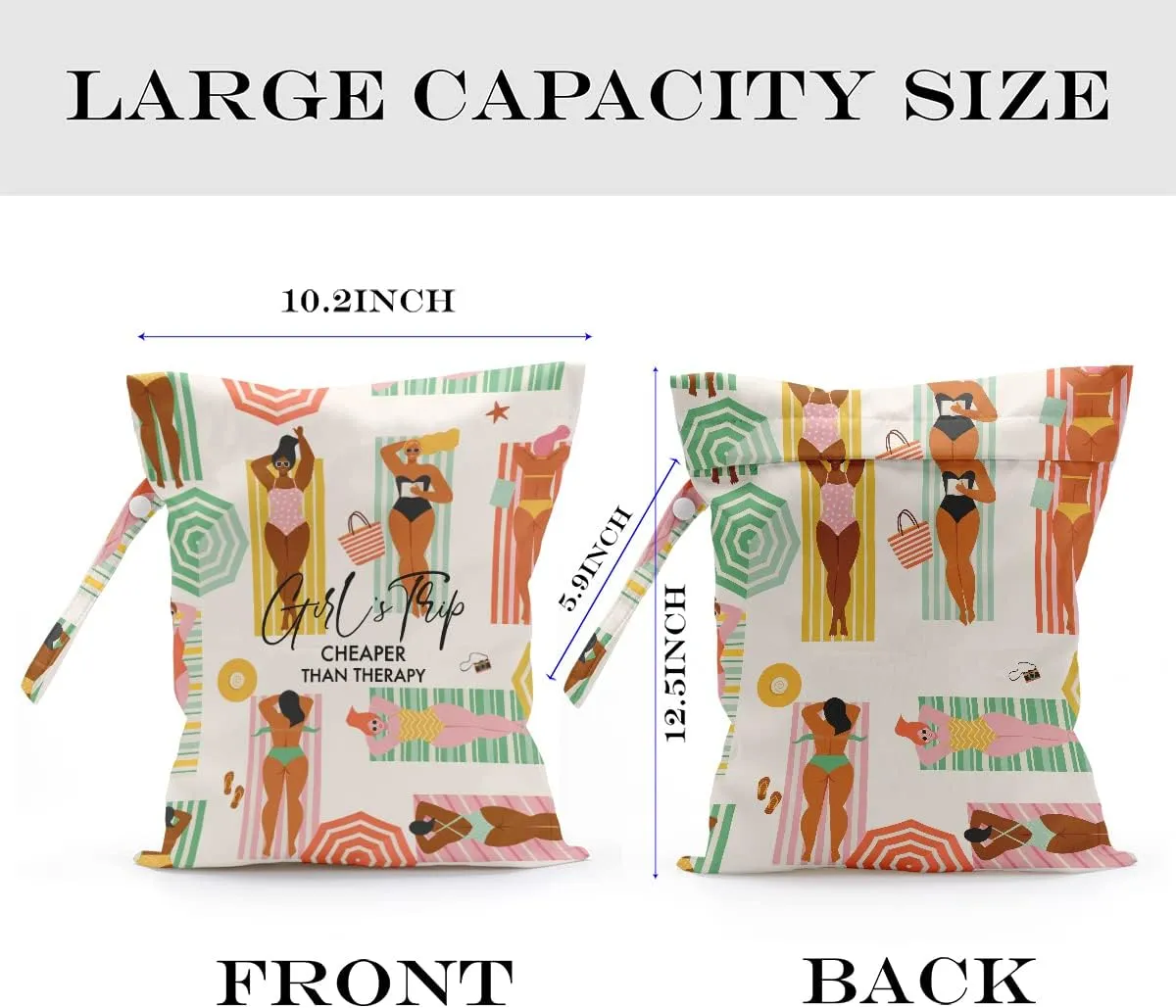Wet Bag, Wet Dry Bag, Wet Bag for Swimsuit, Travel, Beach, Pool, Diapers, Dirty Yoga Gym Clothes, Makeup Bag, Waterproof Reusable s Weekend Bag for Women s Trip Gifts