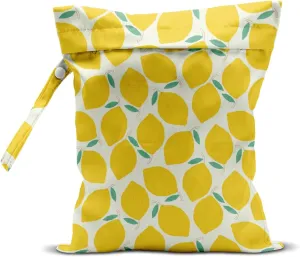 Wet Bag, Wet Dry Bag, Wet Bag for Swimsuit, Travel, Beach, Pool, Diapers, Dirty Yoga Gym Clothes, Toiletries, Makeup Bag, Snack Bag, Waterproof Reusable Fruit Peach Avocado Lemon
