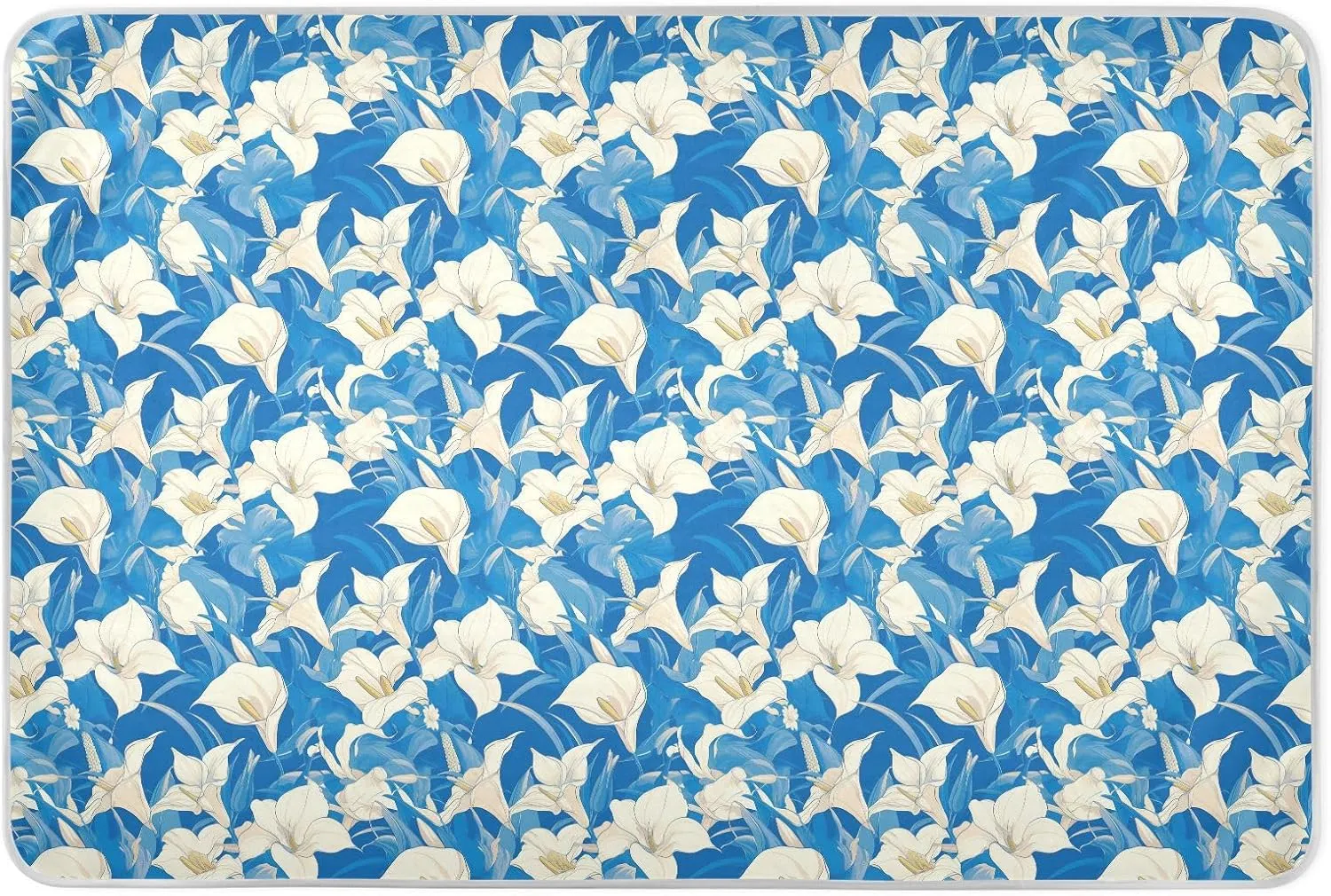 White Lily Blue Extra Large Resuable Potty Training Pad Soft Absorbent Potty Training Pads Breathable Pad Liner for Infant Baby 52" L x 34" W