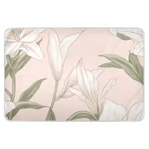 White Lily Flowers Extra Large Resuable Changing Pad Covers Highly Absorbent Bed Wetting Pad Changing Incontinence Pads for Children Adults Pets 52" L x 34" W