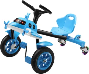 Wiggle Car - Ride on Toy for Ages 3 and Up Go Kart with Music and Lights,Pedal Drift Cars with no Batteries,Blue