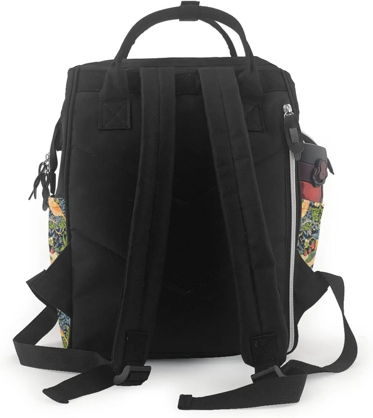 William Morris Strawberry Thief Floral Diaper Bag Backpack For Baby Girls, Mom Waterproof Large Nappy Bags For Women