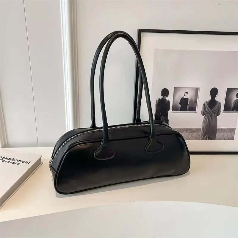 Wine Red Long Handle Retro Shoulder Bag