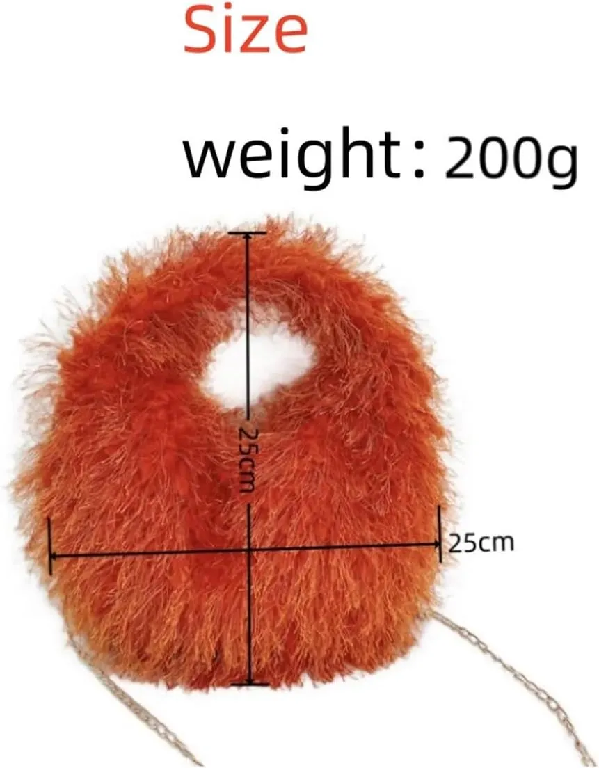 Winter Small Bag Hand Bag Women's Furry Short Handle Clutch Soft Plush Warm Bag For Women