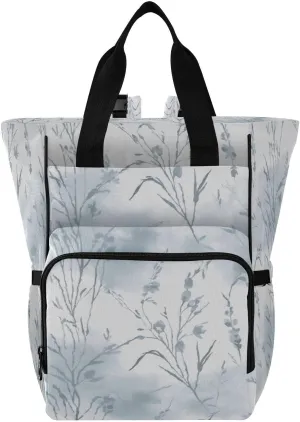 Wispy Wildflower Diaper Bag Backpack, Unisex Travel Baby Backpack Diaper Bags with Stroller Straps & Pacifier Case, Large Capacity Waterproof Diaper Backpack