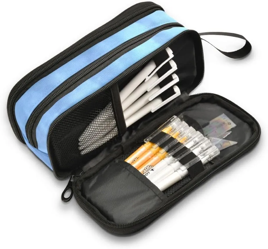 Wolf Snowy Pencil Case Box Boys Girls Large Pencil Pouch Zipper Compartments Big Capacity Stationery Pen Bag Organizer for Kids Teens Adults School
